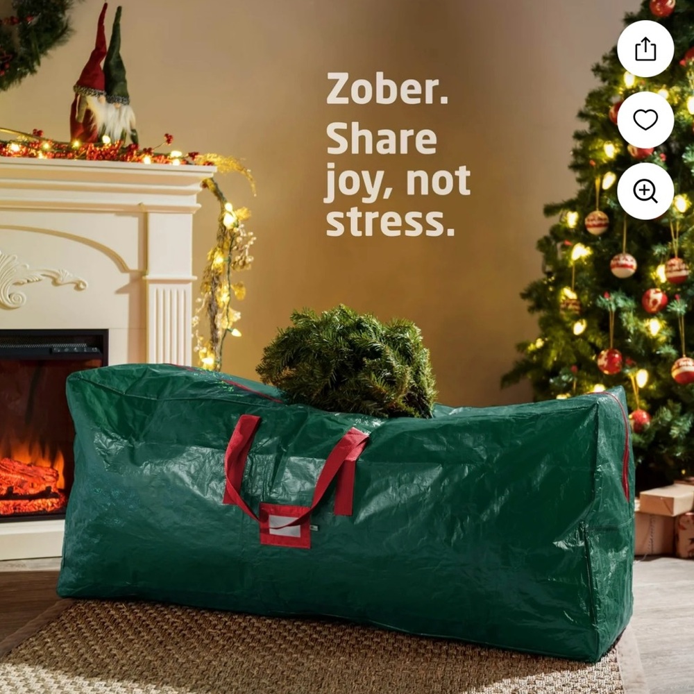 Zober Large Christmas Tree Storage Bag - Fits Up to 9 ft Tall Holiday Tree